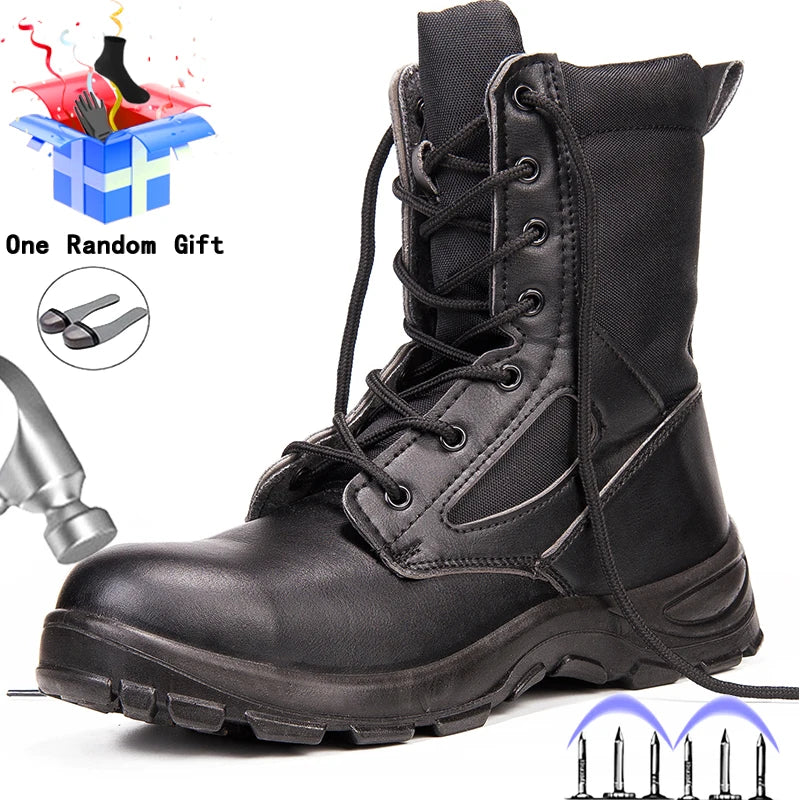 Men's Boots Safety Shoes Men Steel Toe Shoes Winter Boots Men Puncture-Proof Work Shoes