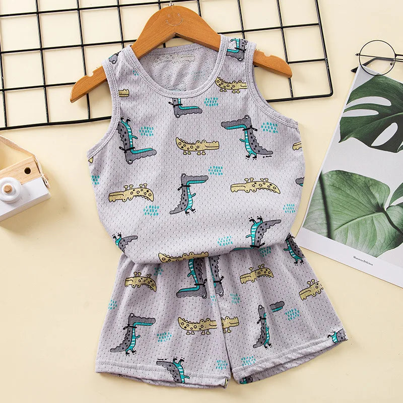 Kids Boys Dinosaur Pajamas Children's Vest Sets