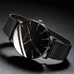 Men Watches Luxury Male Elegant Ultra Thin Watch Men Business Stainless Steel Mesh Quartz Watch