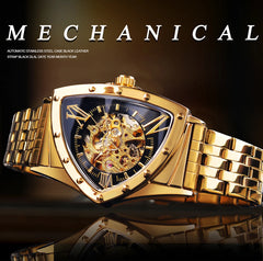 Golden Luxury Men Mechanical Wristwatch Triangle Automatic Watches