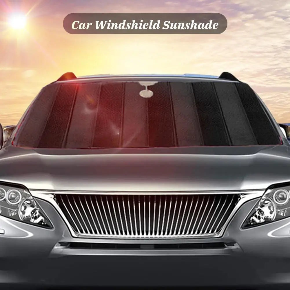 Front Windshield Shade Lightweight Aluminum Foil Accordion Folding Auto Sunshade Blocks UV Rays Sun Visor Car Interior Protector