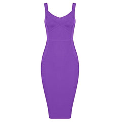 Celebrity Elegant Purple Pink Bodycon Rayon Bandage Dress Night Club Party Dress