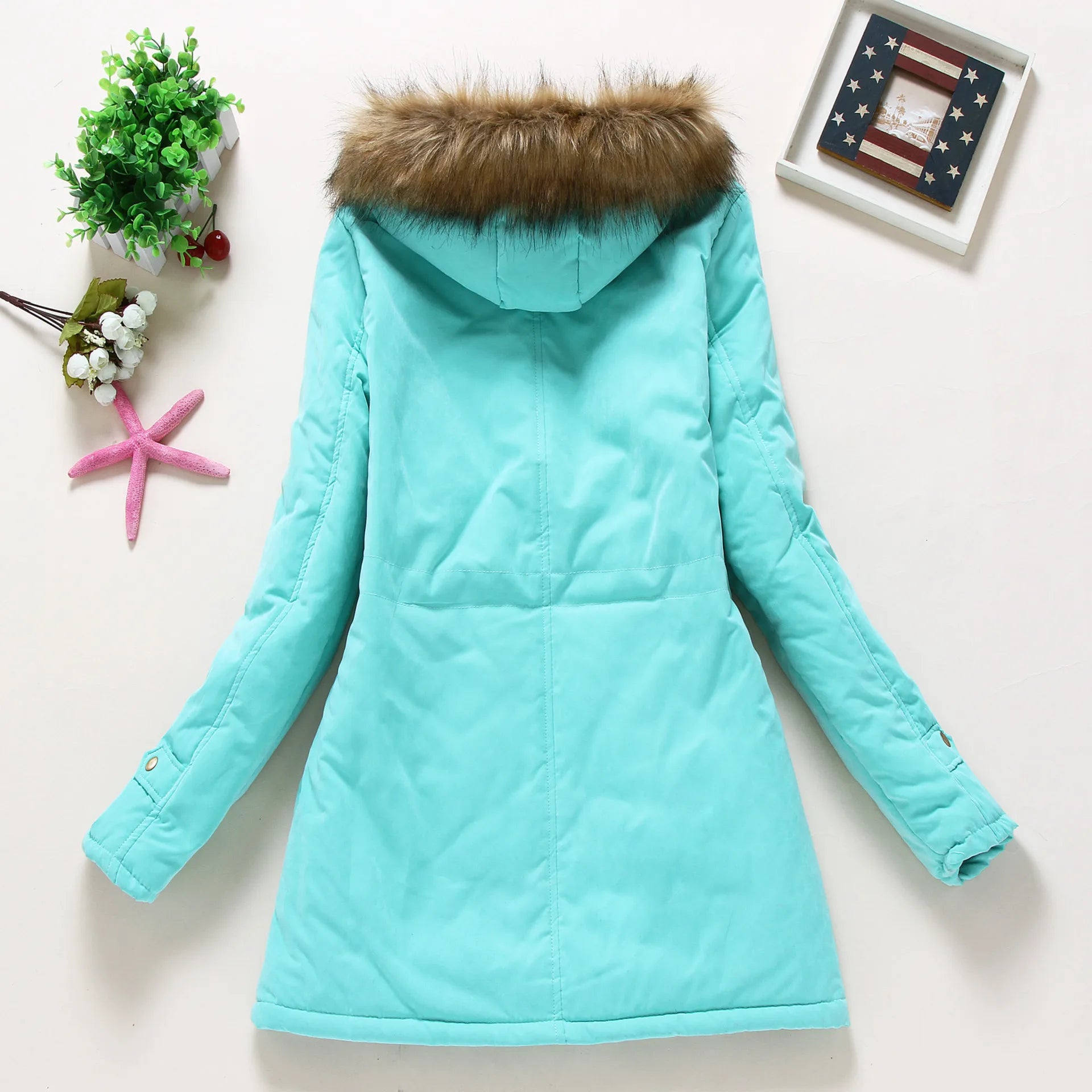 Women's Parka Casual Outwear Military Hooded fur Coat