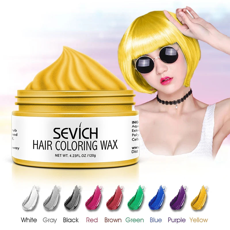 Sevich 10 colors Hair color wax Strong And Hold Unisex Hair Wax