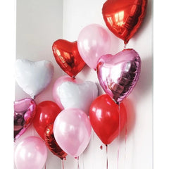 Red heart balloons helium foil globos for Wedding Valentines Day party decor