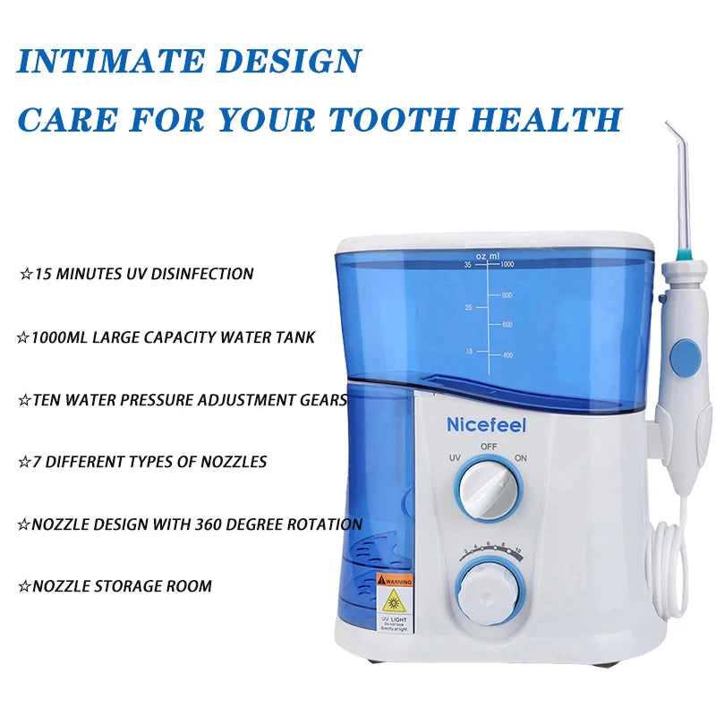 Oral Irrigator with Ultraviolet Disinfection Water Flosser Jet for Oral Care