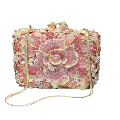 Flower Crystal Wedding Bridal Clutch Purse Luxury Designer Women's Dinner Party Cocktail Handbags