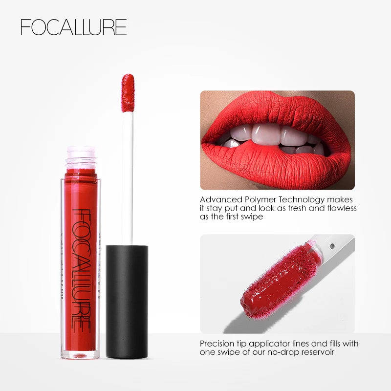 Matte Liquid Lipstick Long-lasting Waterproof Lip Gloss 10 Colors Lip Glaze Non-Stick