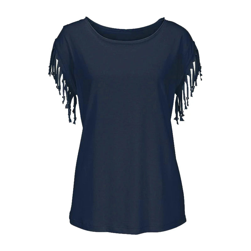 T-Shirt O-Neck Tassel