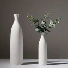 Classic bottle pure white vases simple natural vaso ceramic pot