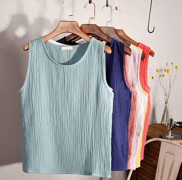 Summer fashion casual Linen Cotton Tanks