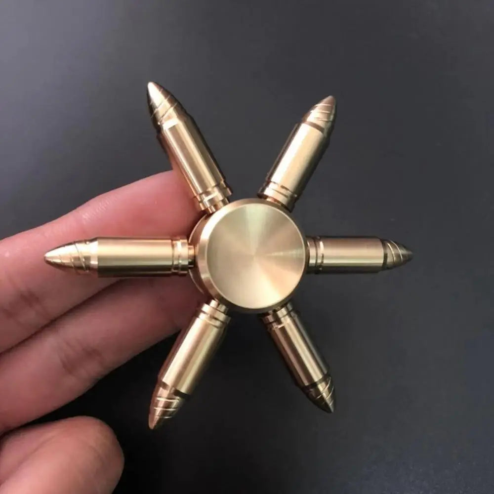 Brass Alloy Hand Finger Tip Gyro Golden Fidget Spinner