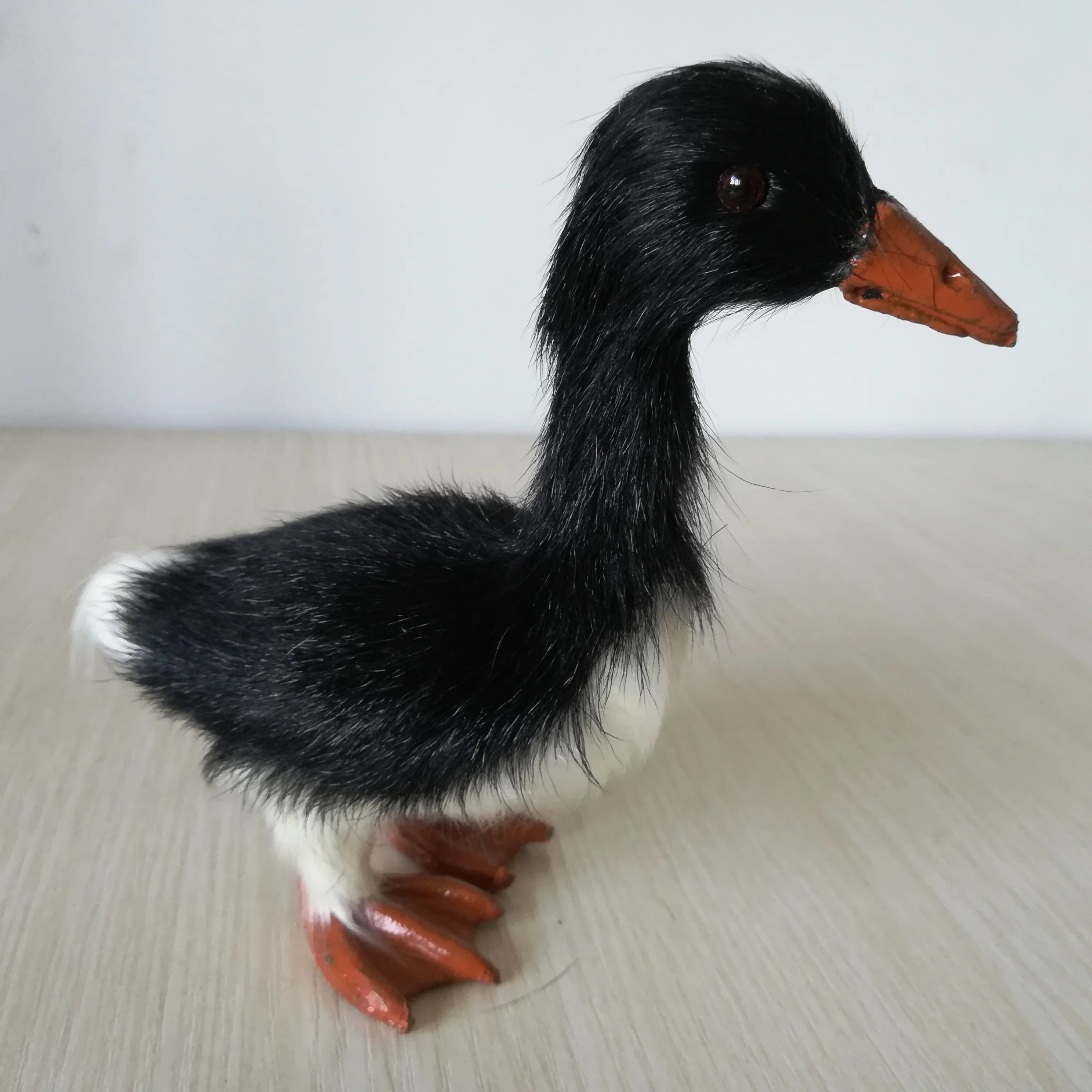 real life toy wild duck model,polyethylene&fur black duck about 13x12cm handicraft home decoration gift b1055