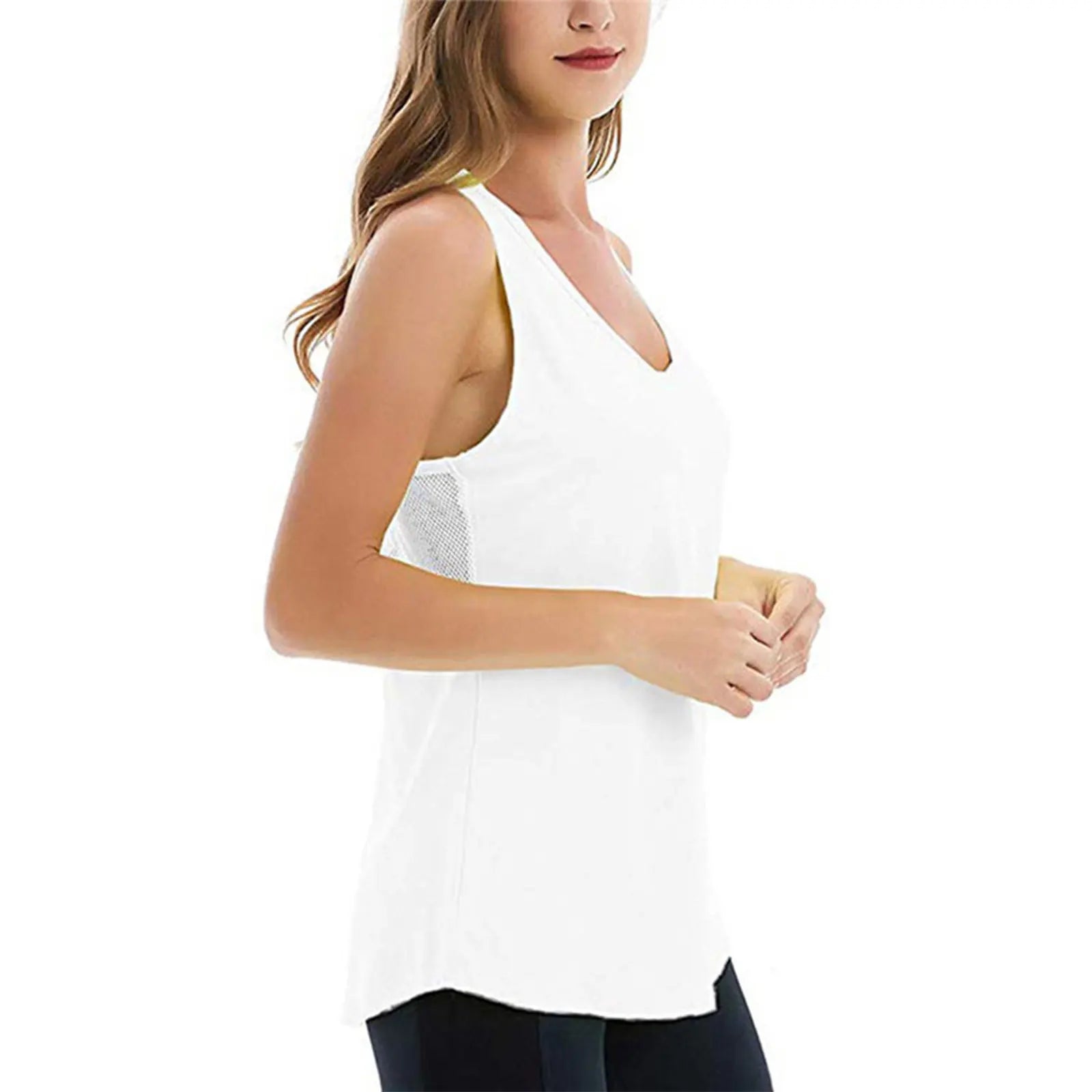 Women Sleeveless Racerback Yoga Vest Sport Singlet Female Athletic Fitness Sport Tank Tops Gym Running Training Yoga Shirts