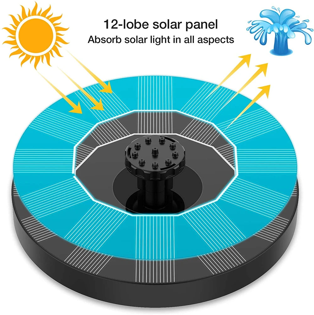 Floating Solar Fountain Garden Water Fountain Pool Pond Decoration Solar Panel