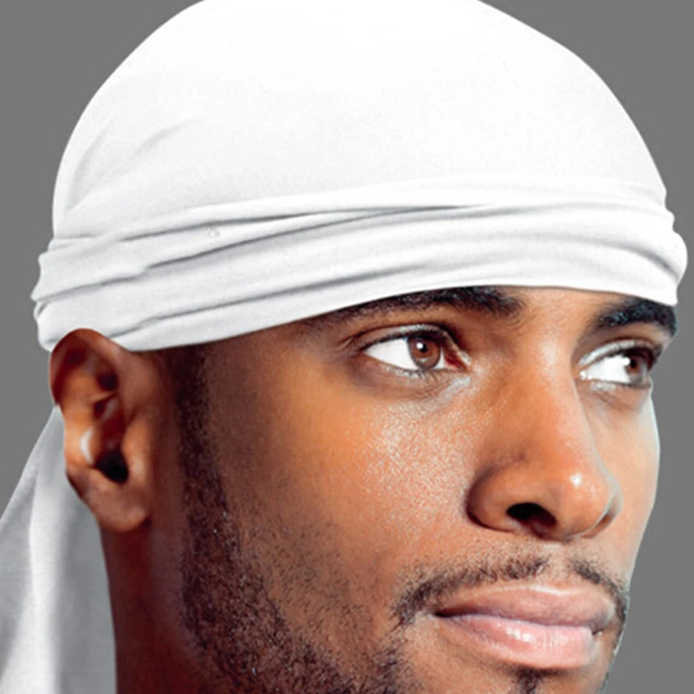 Men's Satin Bandanna Turban Wigs Men Silky Headwear Hat Durag