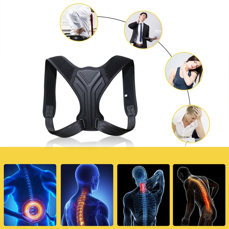 Back Posture Corrector Clavicle Back Support Correction Back Straight Shoulders Brace Strap with Velcro for Adult Children