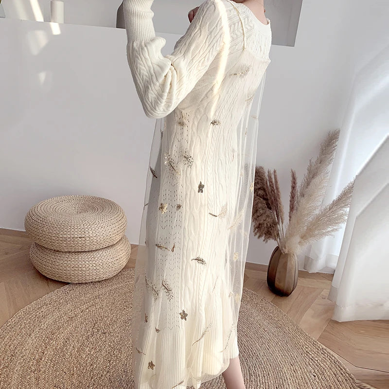 Elegant Gauze Knee Length Dresses For Women