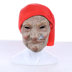 Halloween Latex Masks Cosplay Smoking Old Women Grandma Mask Costumes Props