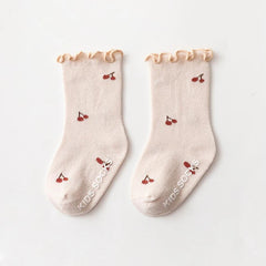 Toddlers Girls Frilly Socks Soft Cotton