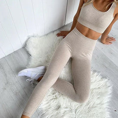 Women's Seamless Joggers Sports Leggings Push Up Workout Tights Woman High Waist Yoga Pants Squatproof Gym Clothing Fitness Suit