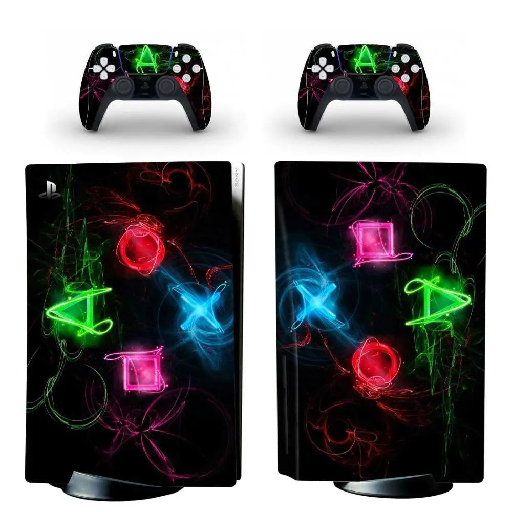 Carbon Fiber PS5 Standard Disc Edition Skin Sticker Decal Cover for PlayStation 5 Console & Controller PS5 Skin Sticker Vinyl