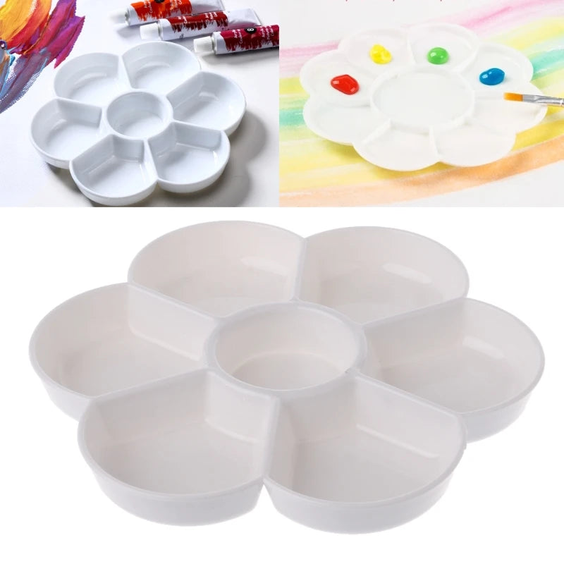 Flower Plum Rectangle Ceramic Palette Color Mixing Paint Palette Tray For Watercolor Gouache Acrylic Painting Art Supplies