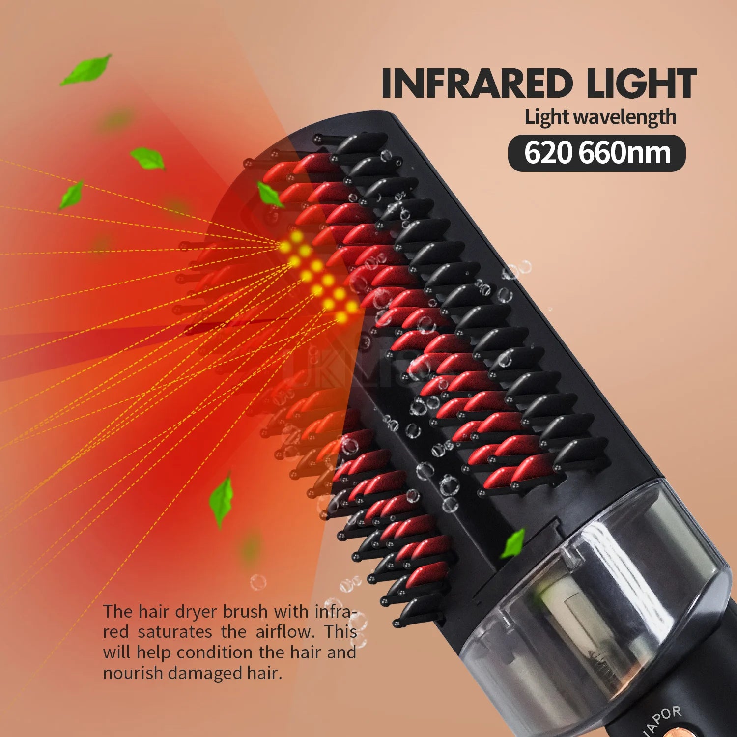 Hot Comb Infrared Spray Hot Air Brush Steam Hair Straightener Hot Air Comb Professional Hair Dryer Hairstyling Tools