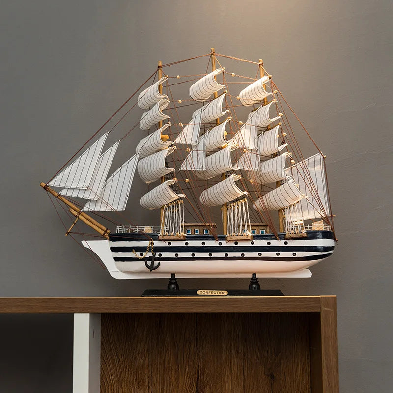 Wood Ship model Ornaments living room Crafts modern home decoration