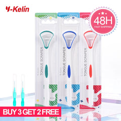 Y-Kelin Sales Silicone Tongue Scraper Brush Cleaning  Food Grade Single Oral Care