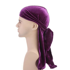 New Men's velvet Durag and silky dome cap