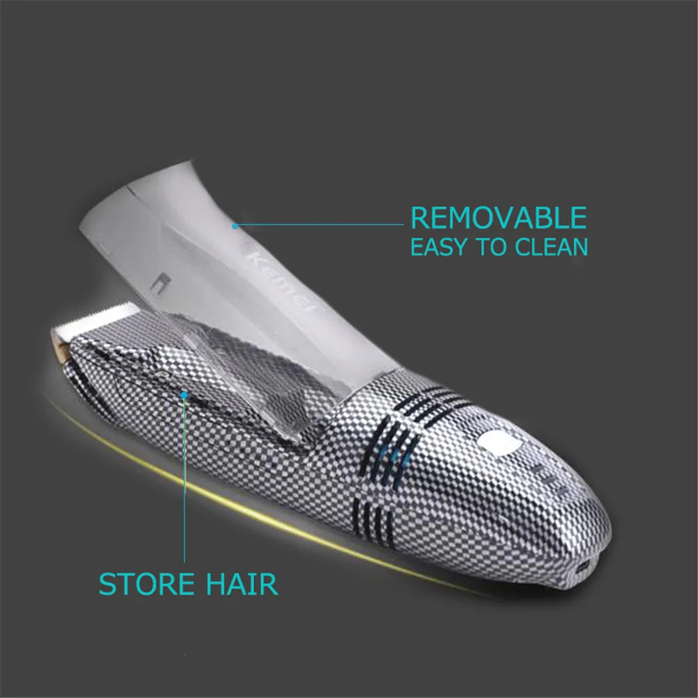 Kemei Automatic Hair Suck Clipper Professional Baby Vacuum Hair Clipper Electric Cordless Child Hair Trimmer