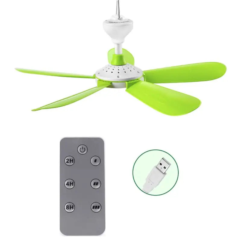 5W Remote Control Timing USB Ceiling Fan Air Cooler USB Fans for Bed Camping Outdoor Hanging Camper Tents Hanger Fan