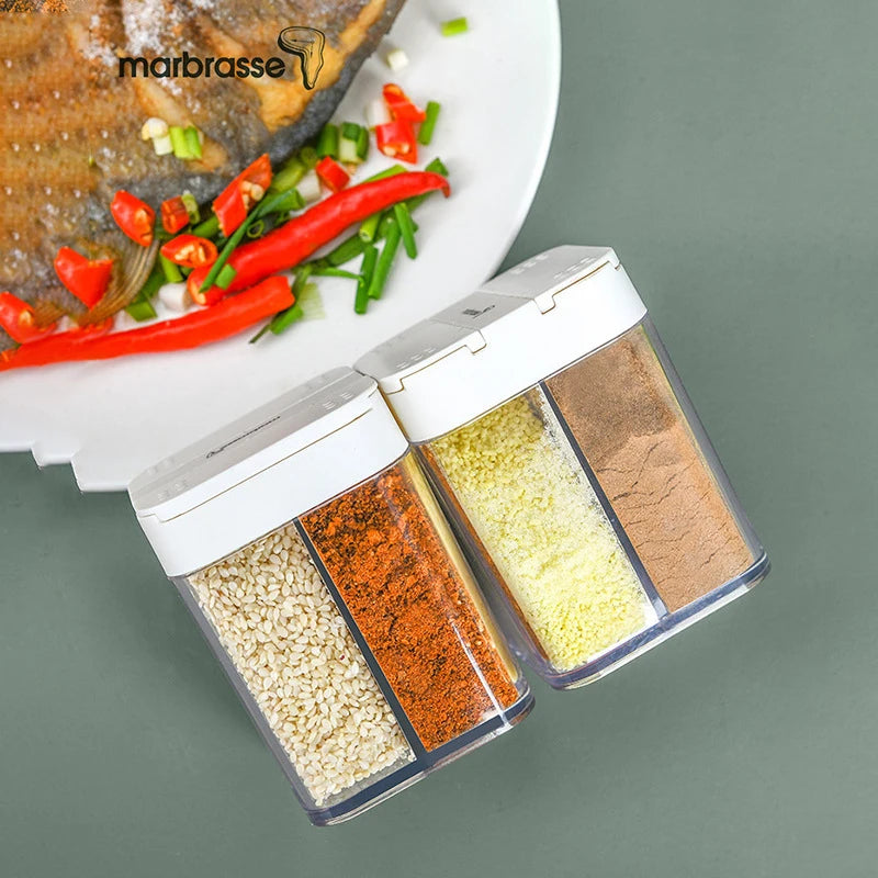 Seasoning Box Four-Divided Transparent Plastic Storage Box