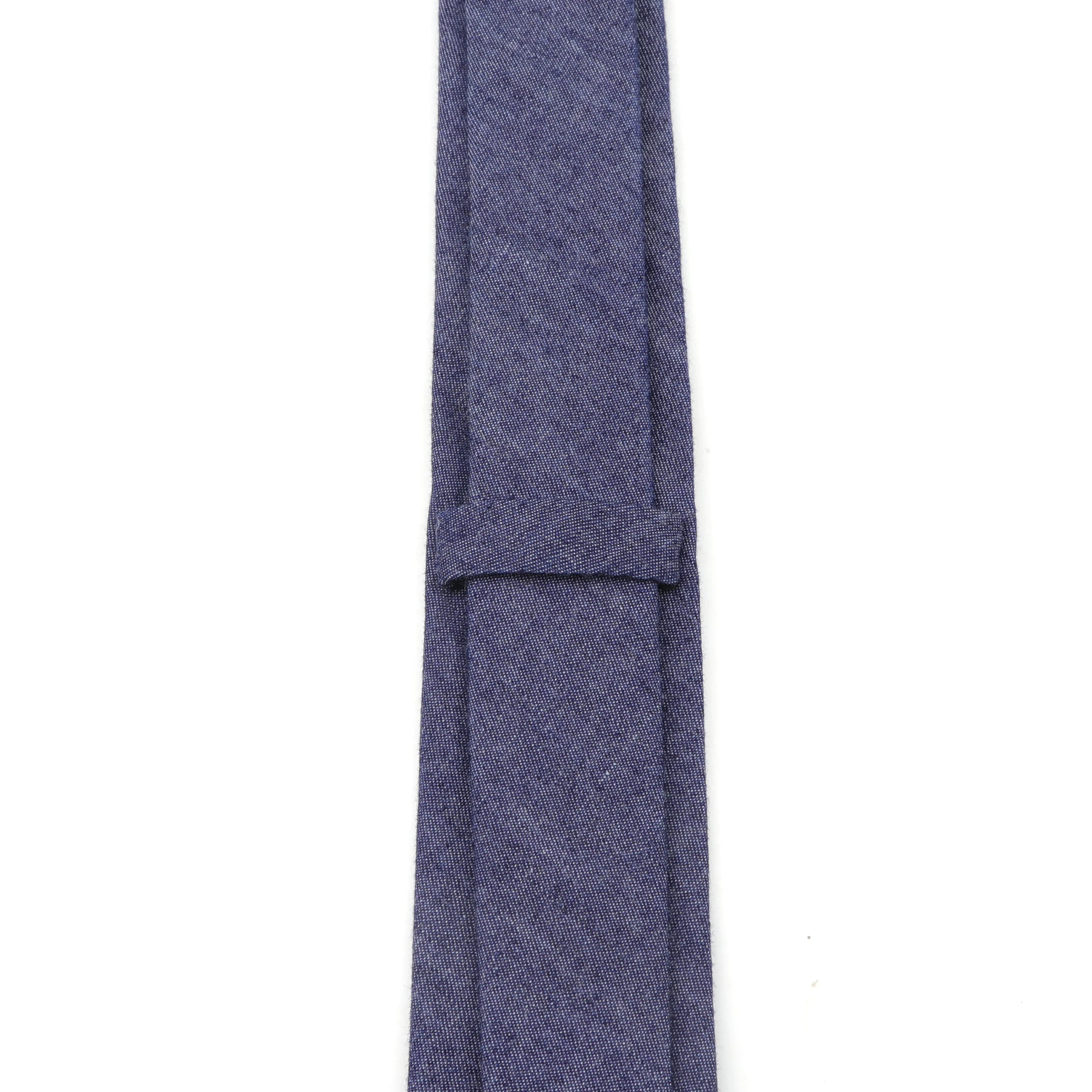 Tie&Clip Set Fashion 6cm Solid Color Linen/Cotton Necktie Bright Ties Pin Clips