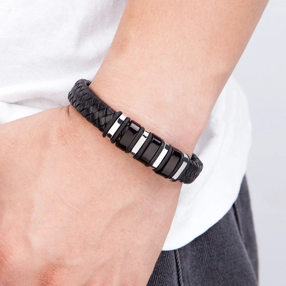 Multi-layer Small Accessories Combination Men's Leather Bracelet