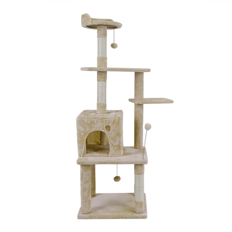 Cat Tree Condo Furniture with Sisal-Covered Scratching Posts Plush Condos for Kittens Cats and Pets