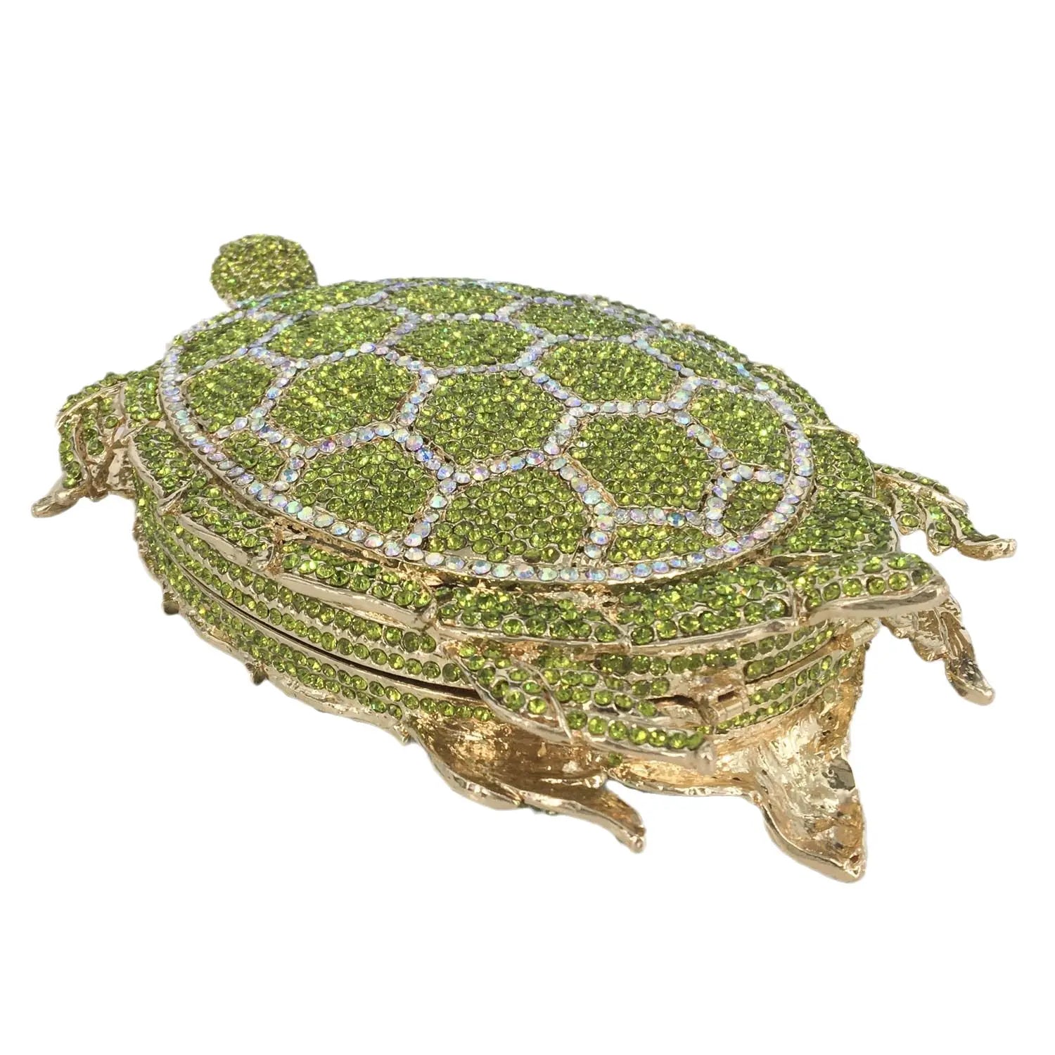 Novelty Diamond Turtle Minaudiere Evening Bags for Women Formal Wedding Party Crystal Clutch