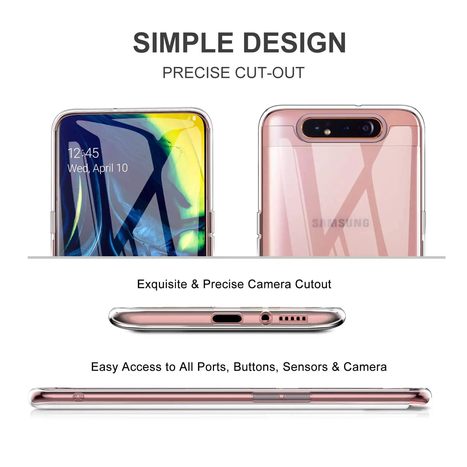 Transparent Silicone TPU Case for Samsung Galaxy A80 A90 5G Mobile Phone Back Cover