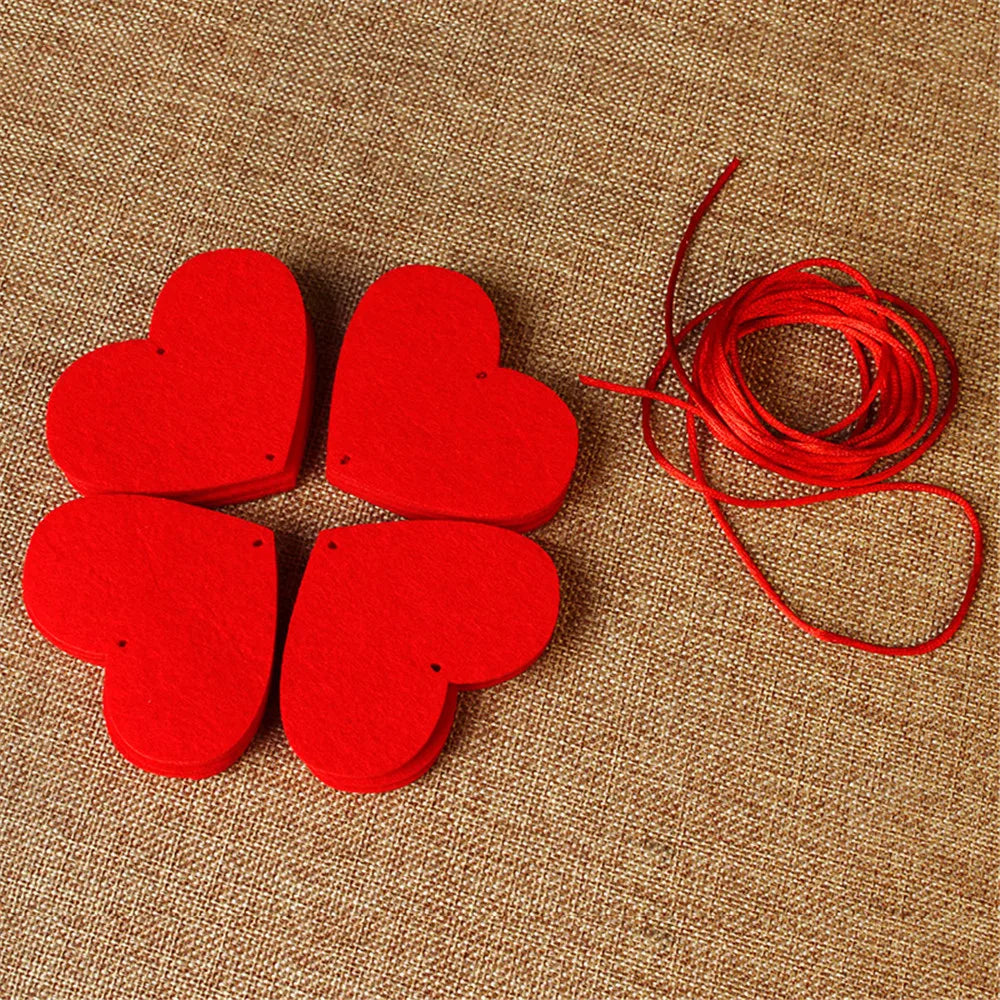 Red Hearts Garland Love Hanging String Curtain DIY Wedding Valentines Day