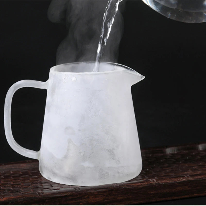 Heat-resisting clear glass tea pot fair cup cha hai,handmade tea cups