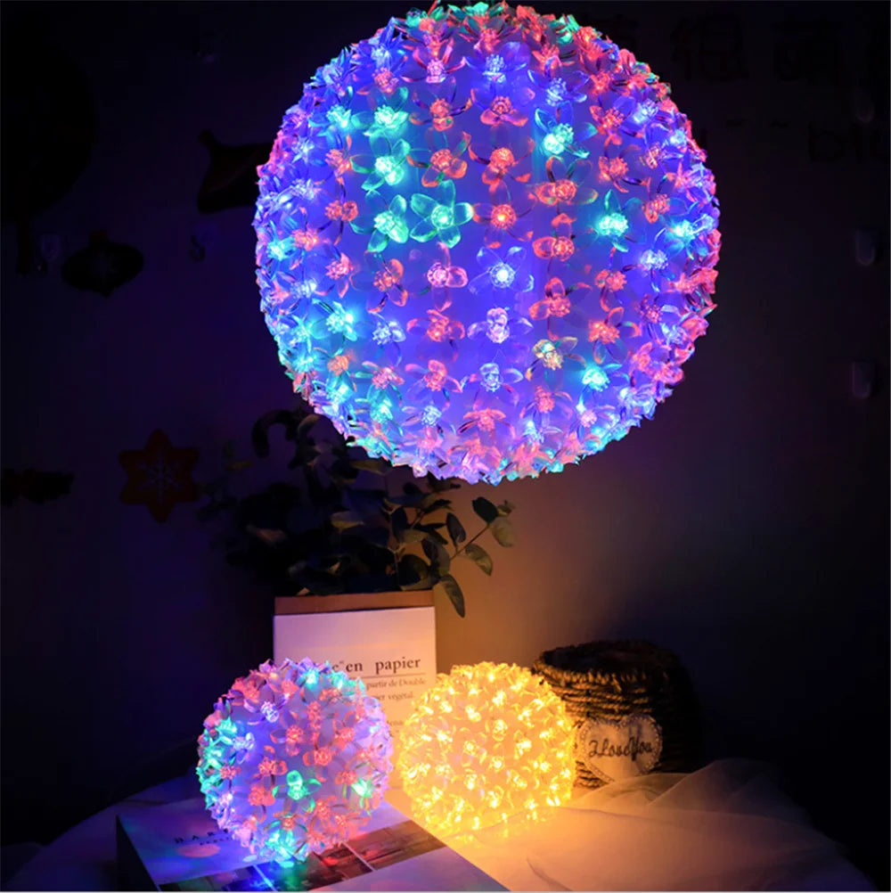 LED Cherry Blossom Peach Flower Ball Lights Lamp