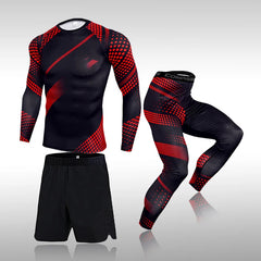 Men's Workout Sports Suit Gym Fitness Compression Clothes Running Jogging Sport Wear