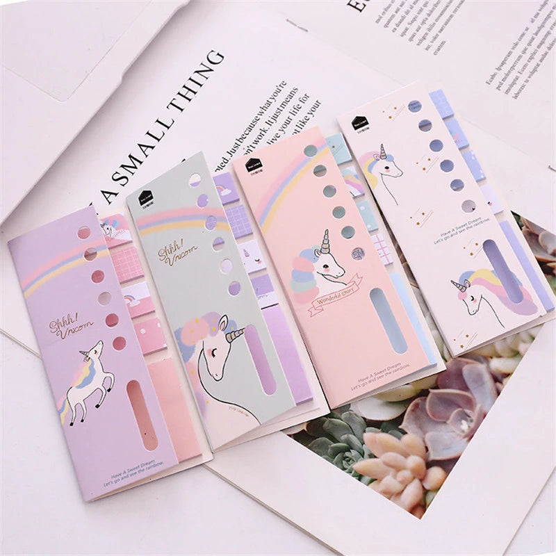 Memo Pad Kawaii Unicorn Sticky Notes Cute Adhesive Notepad