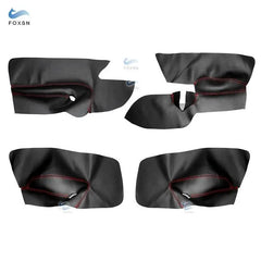 Microfiber Leather 4pcs Car Interior Door Armrest Panel Cover Trim