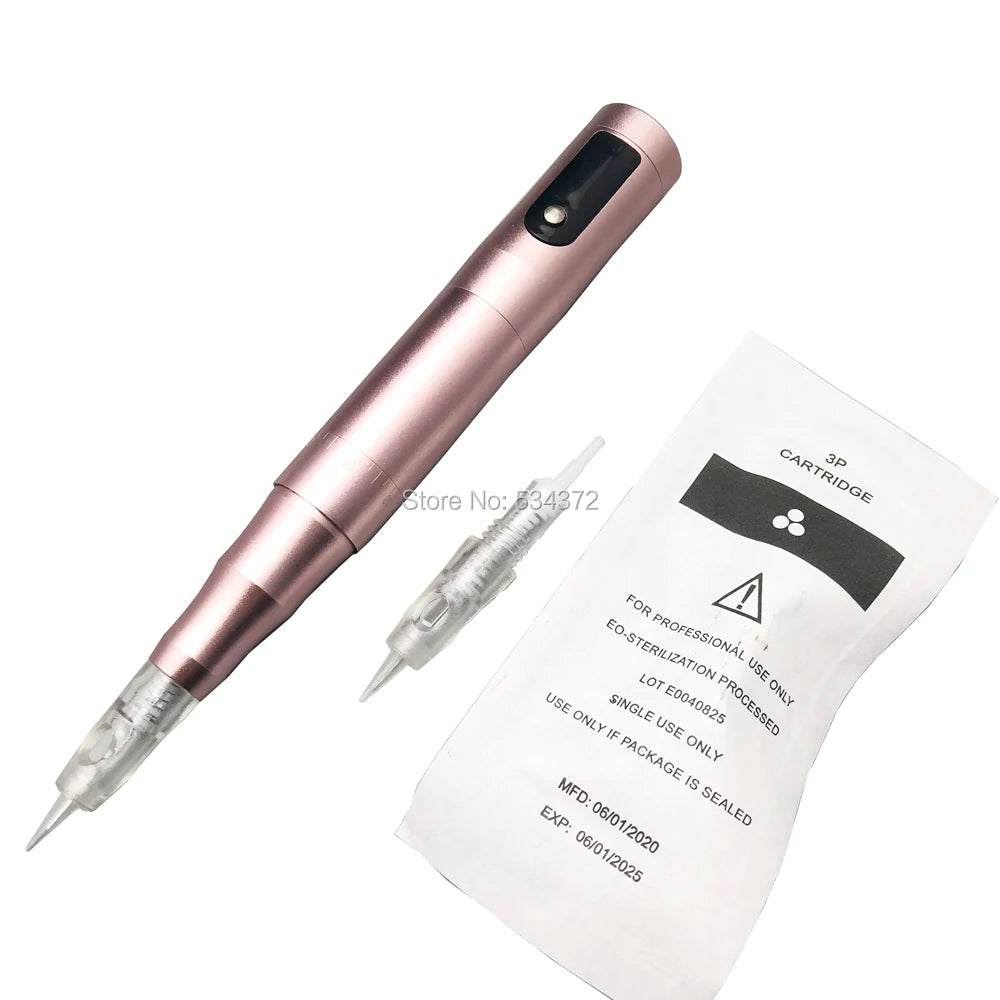 Rose Gold LED Wireless Eyebrow Tattoo Machine Permanent Makeup Pen