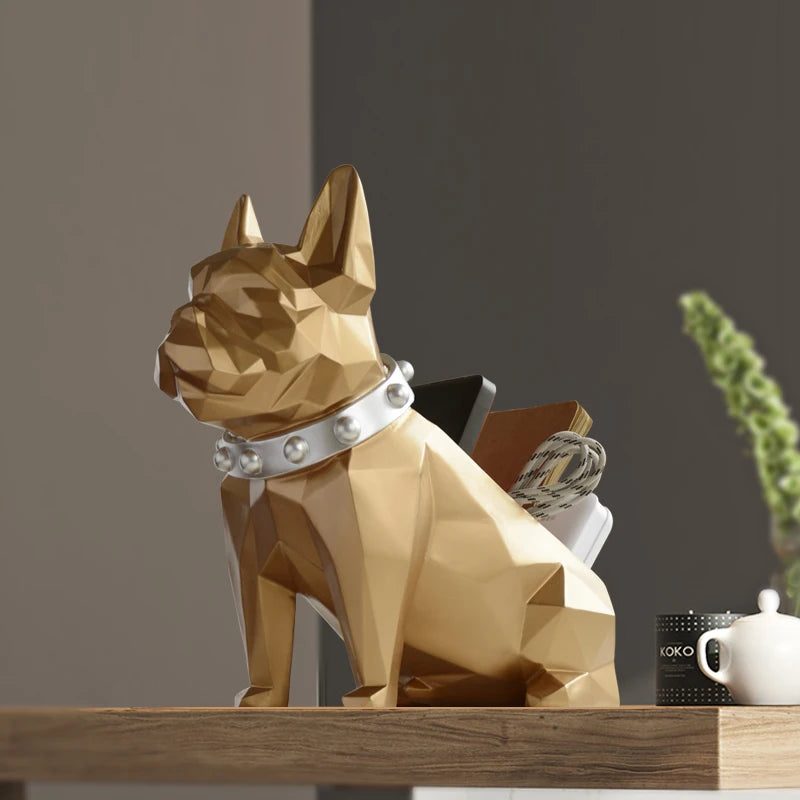 Resin Dog Figurines Home Décor Office Table Storage Box Accessories For Lliving Room