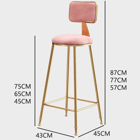 Golden Iron Metal casting High Footstool Luxury Bar Chair Stool