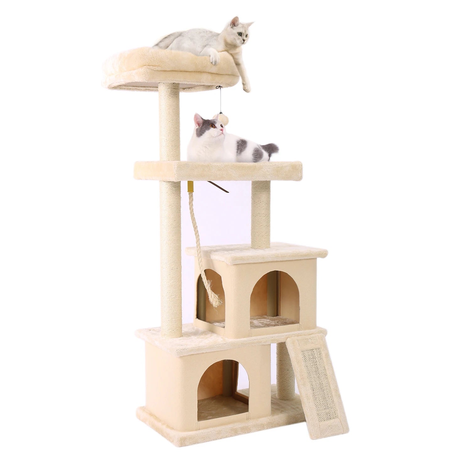 Cat Tree Condo Furniture with Sisal-Covered Scratching Posts Plush Condos for Kittens Cats and Pets