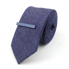 Tie&Clip Set Fashion 6cm Solid Color Linen/Cotton Necktie Bright Ties Pin Clips